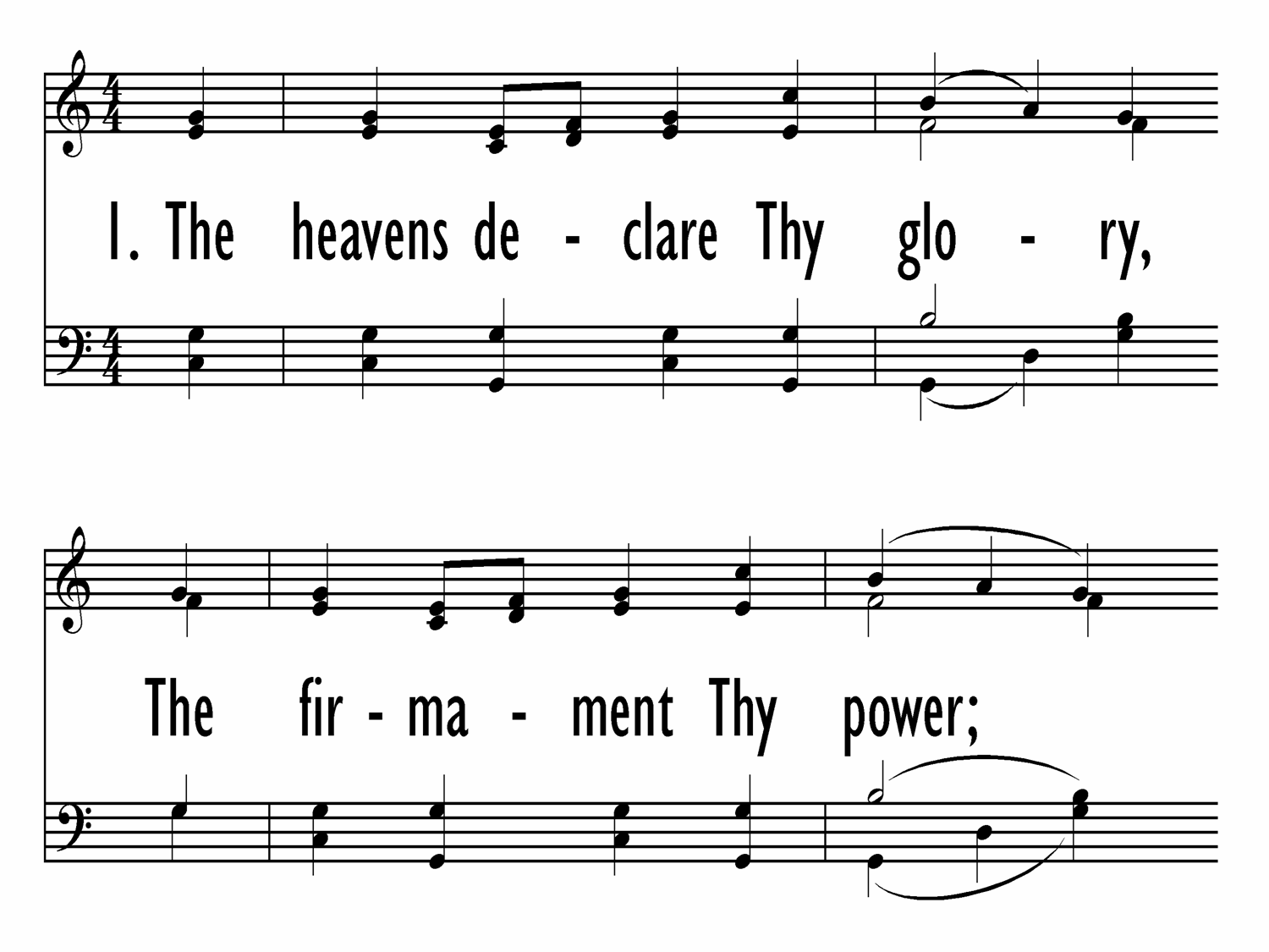 THE HEAVENS DECLARE THY GLORY (Blue Psalter Hymnal 31)